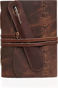 Leder Journal Notizbuch - Rustikal handgefertigt Vintage gefüttertes Leder Journal - Bild 1 von 8