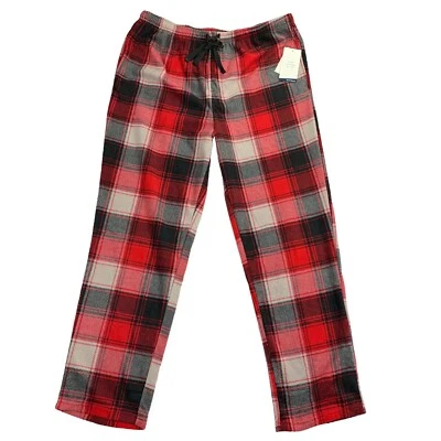 Pantalones de pijama Perry Ellis para hombre microfleece a cuadros con bolsillos rojos XL Foto 1 de 4