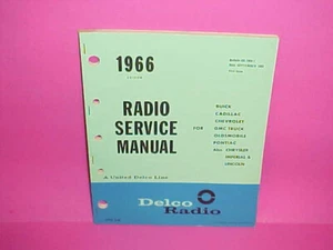 Delco Am-FM 1966 estéreo multiplex radio reverberación manual de servicio libro - Imagen 1 de 1