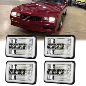 4PCS 4x6" LED Projector Headlights Sealed Hi/Lo Beam H4 w/DRL For Chevy Camaro - Picture 1 of 11