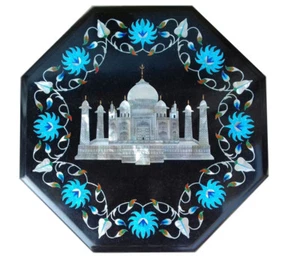 12" side end Table top Semi Precious Stones inlay art work home decor furniture - Picture 1 of 1