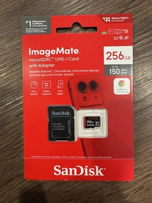 SanDisk SDSQUA4-256G-AW6KA ImageMate 256GB MicroSDXC Memory Card w/ Adapter R-GA - Image 1 of 2