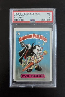 Garbage Pail Kids EVIL EDDIE #1b 1985 serie original 1 (OS1) PSA 5 Topps GPK Foto 1 de 4