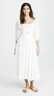 Vestido midi Free People Oasis vintage blanco Cottage Core para mujer M Foto 1 de 4