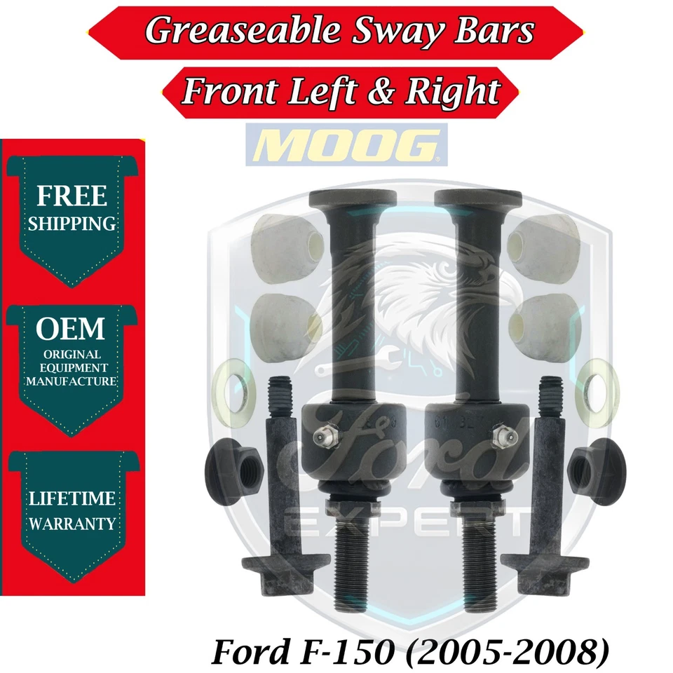 MOOG Greaseable Front Sway Bars For 2005-2008 Ford F-150 10 Yr Warranty - Image 1 of 4