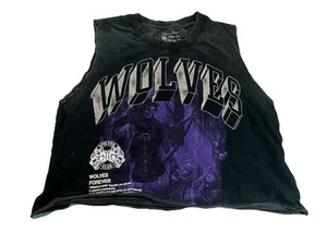 Darcsport Distressed Crop Top With Graphic print Size S Black/Purple - Picture 1 of 5