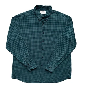 Vintage St Michael Country Shirt Check Mens XL 17" Green Blue Cotton - Picture 1 of 11