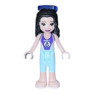 LEGO Friends Minifigure EMMA  frnd305 Dark Purple / Aqua Wet Suit From # 41380 - Image 1 of 2