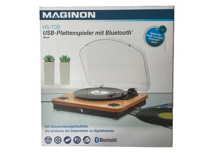 Maginon HS-T08 USB PLATTENSPIELER mit Lautsprecher Blutooth Schallplattenspieler - Bild 1 von 2