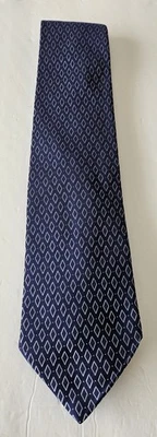 Corbata de seda para hombre Giorgio Armani estampado azul diamante hecha en Italia Foto 1 de 4