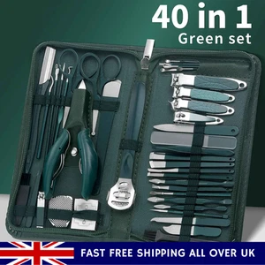 40 Stück Maniküre Pediküre Nagelpflege Set Haarschneidemaschine Schneider Set Etui für Männer Frauen - Bild 1 von 6