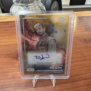 2024 Topps Chrome Star Wars Bodhi Rook Riz Ahmed Gold Refractor AUTO 36/50 - Picture 1 of 6