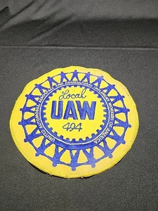 Parche UAW Local 494 bordado coser 8,25" usado - Imagen 1 de 5
