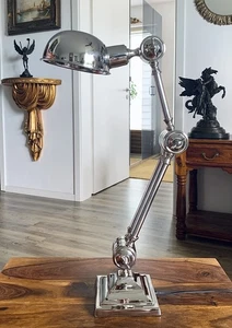 XL Tischlampe silber Jugendstil Bankerlampe Schreibtischlampe Bauhaus Antik Stil - Bild 1 von 16