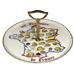 Vintage French Porcelain Cheeseboard – Map of France & Regional Cheeses – 1970s - Picture 1 of 15