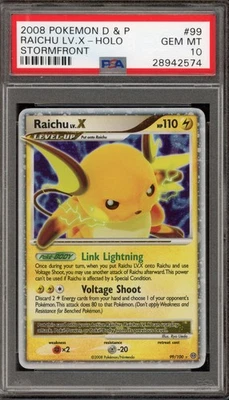 Pokemon Raichu Lv.X Stormfront Holo Ultra Rare #99 PSA 10 Gem Mint - Image 1 of 2