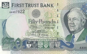 1998 FIRST TRUST BANK NORTHERN IRELAND 50 POUNDS £50 BELFAST "AA" (( GEM UNC )) - Picture 1 of 6