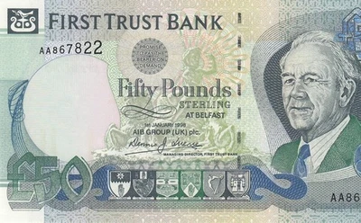 1998 FIRST TRUST BANK NORTHERN IRELAND 50 POUNDS £50 BELFAST "AA" (( GEM UNC )) - Image 1 of 4
