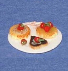 FRUIT TARTS 1:12 Scale Dollhouse Miniatures Dessert Kitchen Party - Picture 1 of 1