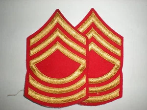 USMC 1950 HEMBRA MASTER SGT RANK - AMARILLO SOBRE ROJO - Imagen 1 de 1