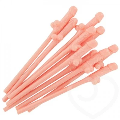 QUICKDRAW 10 x WILLY STRAWS HEN NIGHT PARTY COCKTAIL RUDE PLASTIC DRINKING REUSABLE STRAW