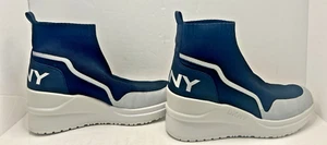 DKNY Wedge High Top Slip On Shoes Black/Gray/White Women’s Size 7m - Picture 1 of 11