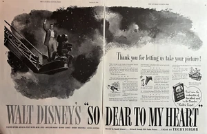 1948 Walt Disney So Dear To My Heart Musical Play Burl Ives Vintage 2 Page Ad - Picture 1 of 1