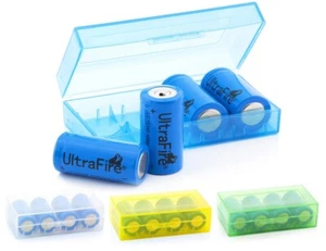 4x UltraFire 16340 CR123A Akku 1000mAh 3,6 V Lithium-Ionen RCR123A + Batteriebox - Picture 1 of 7