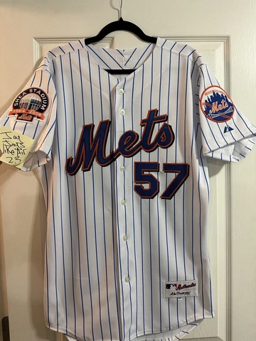 2008 Majestic New York Mets home Johan Santana jersey sz 40 Authentic knit shea Cover