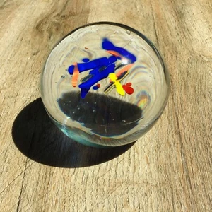 Fermacarte Art Glass Karlov Svoboda Repubblica Ceca cristallo soffiato a mano multi 3" - Foto 1 di 6