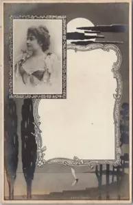 um 1900 hübsche Dame RPPC Postkarte Foto A.P.P.S. London Serie A Nr 3 Jugendstil - Bild 1 von 2