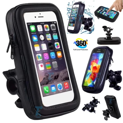 360° Bicycle Motor Bike Waterproof Phone Case Mount Holder For Mobile Phones UK - Image 1 of 4