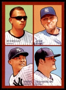 2009 Goudey 4-in-1 Rodriguez/Jeter/Chamberlain/Rivera New York Yankees - Picture 1 of 2