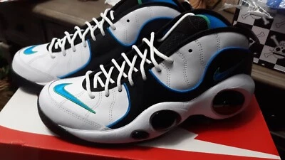 Size 10.5 Nike Zoom Flight 95 White Photo Blue Black Roma Green Men's New w/Box - Image 1 of 4