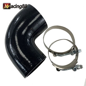 2.5" to 3" 90 Degree Turbo/Intake/Intercooler Silicone Coupler Hose +2x T Clamp
