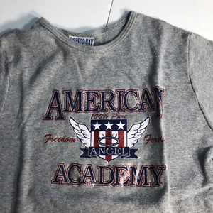 T-shirt Brisco Bay grigia bambina American Academy taglia 6x macchie blu - Foto 1 di 7