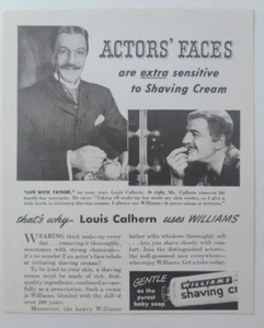 Vintage Druck Werbung - Williams Rasiercreme - Schauspieler Louis Calhern - Bild 1 von 2