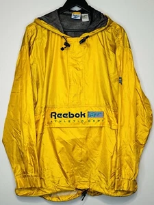 Reebok Athletic Dept. vintage Giacca a vento tascabile canguro taglia L nylon giallo - Foto 1 di 14