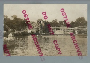 Kansas City MISSOURI RPPC 1910 ELECTRIC PARK Amusement Park ROLLER COASTER Slide - Picture 1 of 4