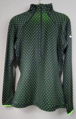 Nike Pro Sweater Women Medium Green 1/2 Zip Running Fitted Compression Active - Image 1 of 4
