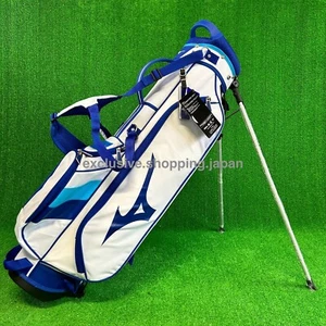 Mizuno Golf Tour Slim Carry Stand Bag 7 x 47in Lightweight Compact White/Blue - Picture 1 of 22
