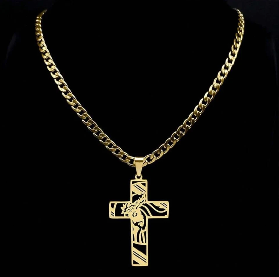 Gargantillas con Medalla Pendiente Dije Cadenas de Oro 10K Para Hombre Cubana - Image 1 of 4