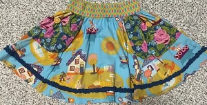Matilda Jane Girls Size 8 Paint By Number North Sea Gabbi Circle Flowy Skirt - Picture 1 of 4