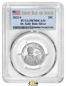 2022 S Silver Proof American Women Sally Ride Quarter PCGS PR70DCAM First Day - Picture 1 of 2