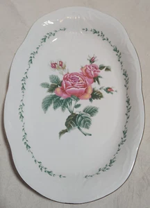 GIBSON HOUSEWARES 13" X 8" Serving Platter In The Victorian Rose Pattern - Picture 1 of 6