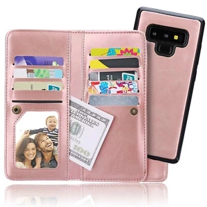 For iPhone & Samsung Magnetic Leather Removable Wallet Card Case For Women/Girls - Picture 1 of 20