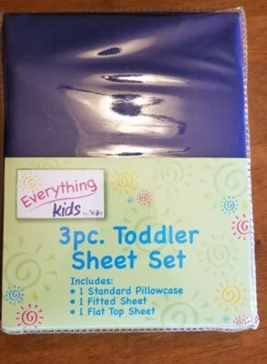 Juego de sábanas NoJo de 3 piezas para niños pequeños, azul, azul macizo NUEVO en paquete Foto 1 de 2