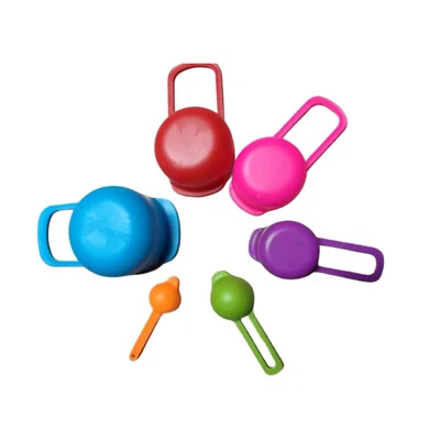 Multi colour 6 sets of Measuring Cups and Spoons Set, Plastic Measuring Cups - Image 1 of 4