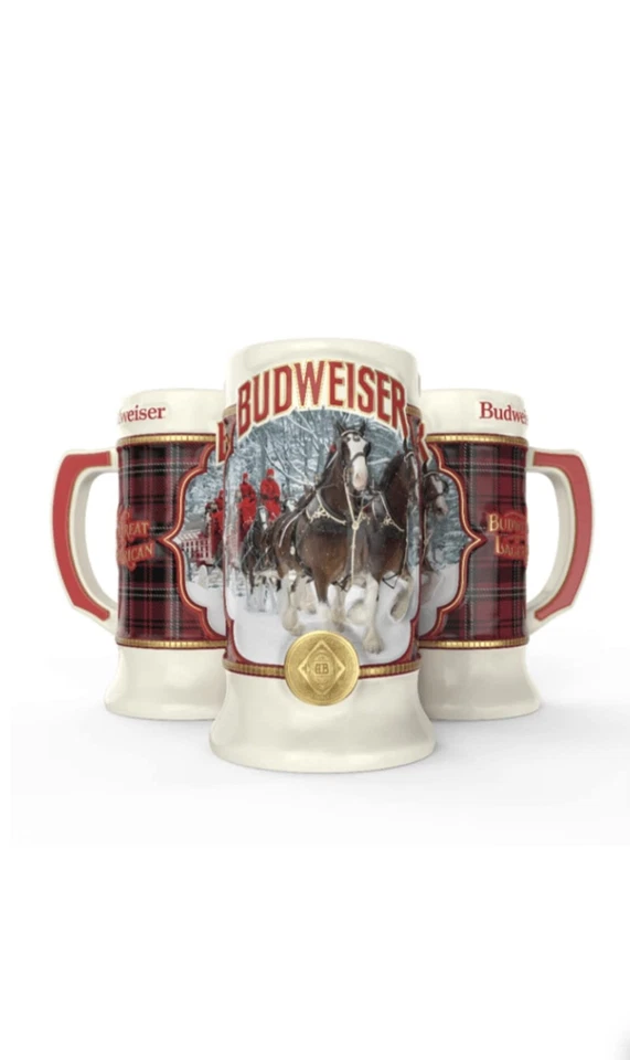 2020 & 2021 BUDWEISER HOLIDAY STEIN 41st and 42nd Edition Set of 2