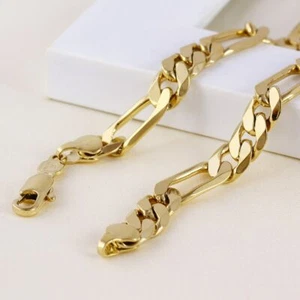 24 k Gold Link Kette massiv 8 mm sehr elegant Herren gute Qualität - Bild 1 von 3